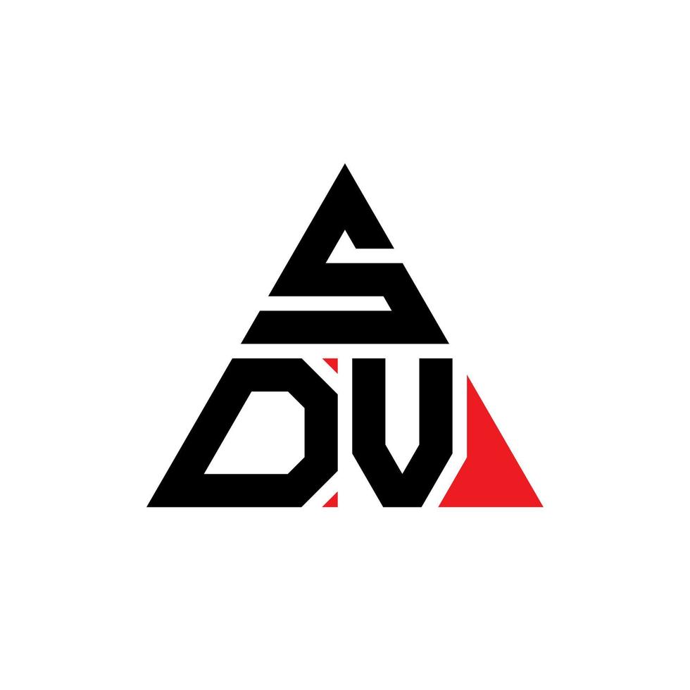 création de logo de lettre triangle sdv avec forme de triangle. monogramme de conception de logo triangle sdv. modèle de logo vectoriel triangle sdv avec couleur rouge. logo triangulaire sdv logo simple, élégant et luxueux.