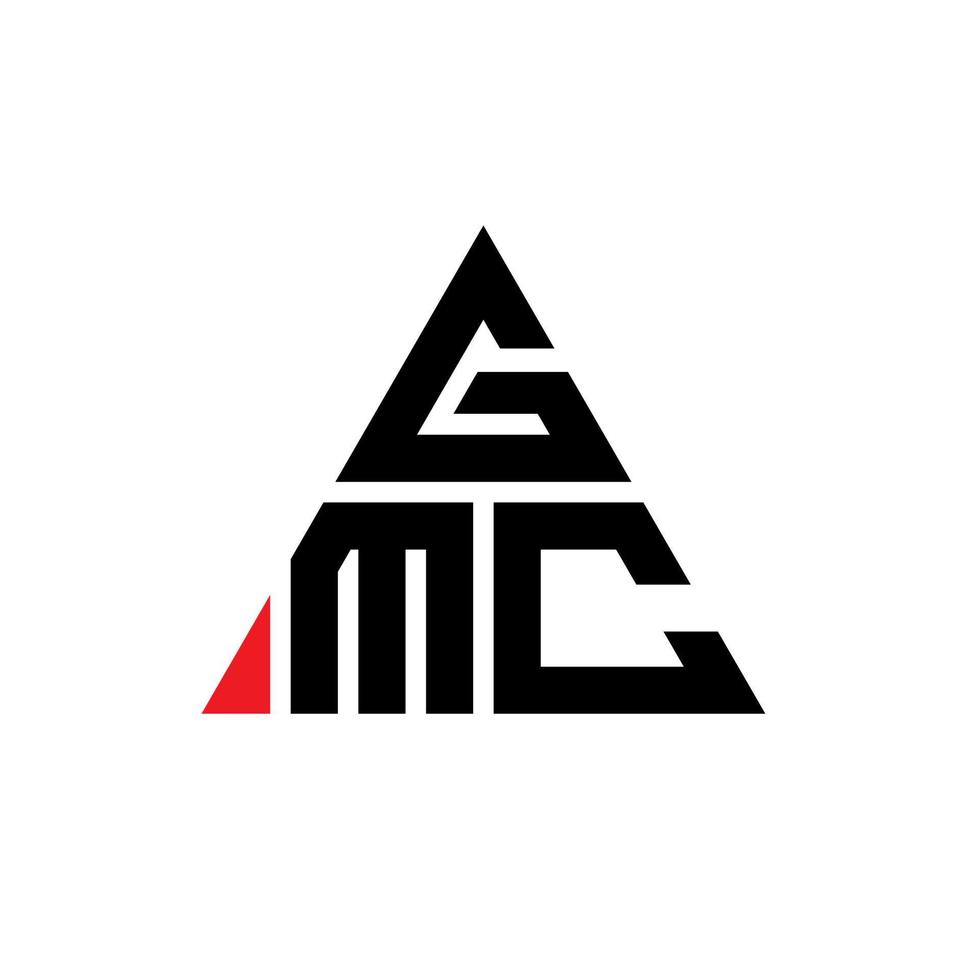 création de logo de lettre triangle gmc avec forme de triangle. monogramme de conception de logo triangle gmc. modèle de logo vectoriel triangle gmc avec couleur rouge. logo triangulaire gmc logo simple, élégant et luxueux.