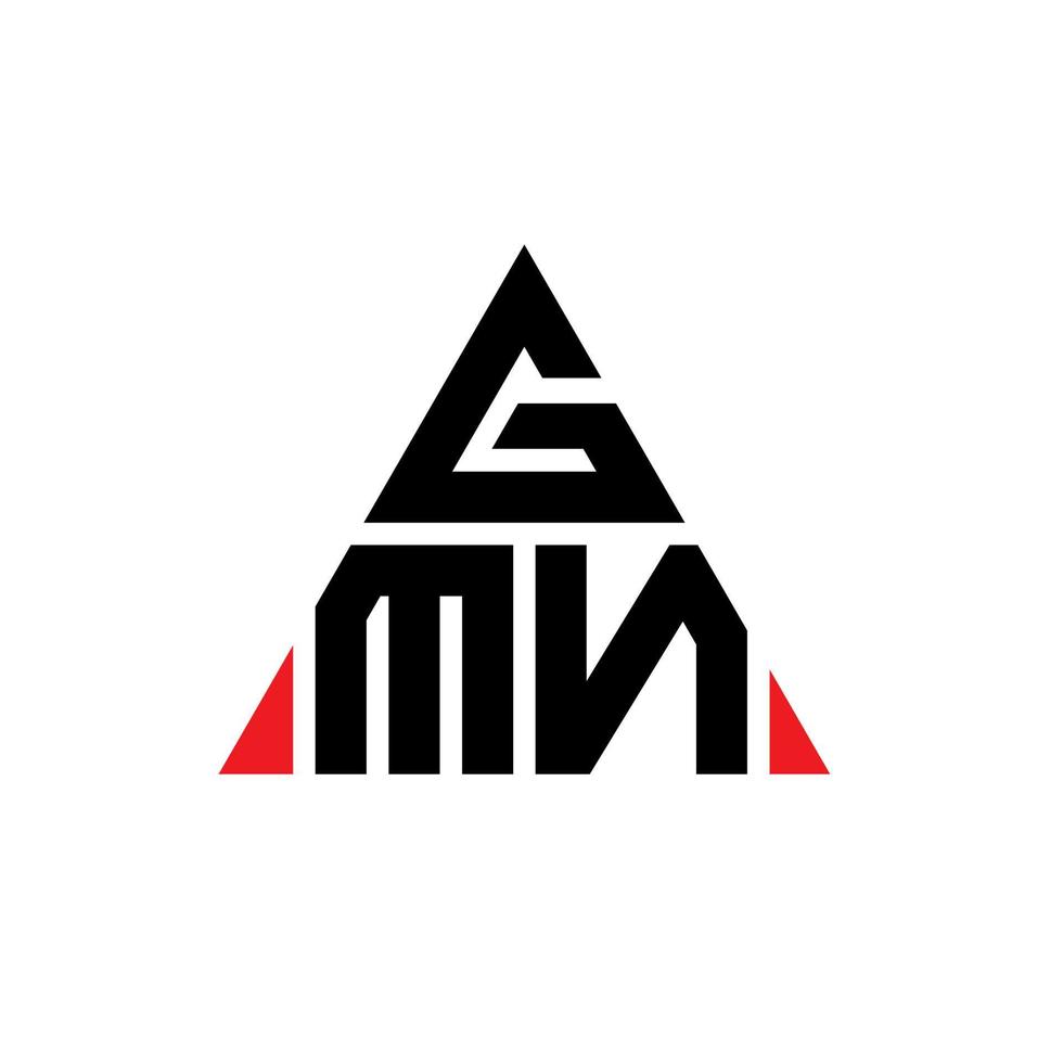 création de logo de lettre triangle gmn avec forme de triangle. monogramme de conception de logo triangle gmn. modèle de logo vectoriel triangle gmn avec couleur rouge. logo triangulaire gmn logo simple, élégant et luxueux.