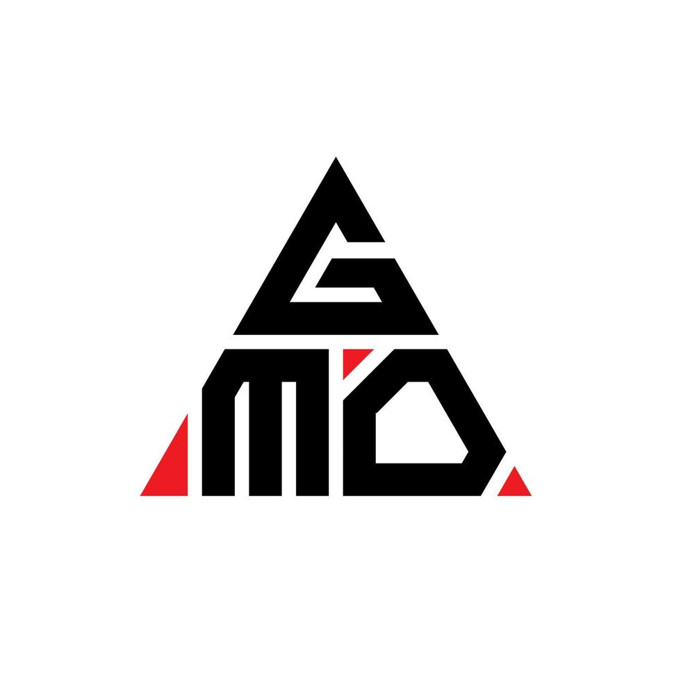 création de logo de lettre triangle ogm avec forme de triangle. monogramme de conception de logo triangle ogm. modèle de logo vectoriel triangle ogm avec couleur rouge. logo triangulaire gmo logo simple, élégant et luxueux.