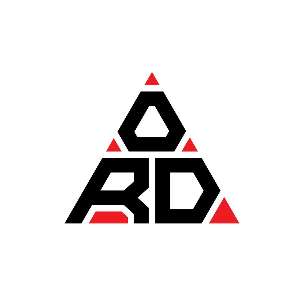 création de logo de lettre triangle ord avec forme de triangle. monogramme de conception de logo triangle ord. modèle de logo vectoriel triangle ord avec couleur rouge. ord logo triangulaire logo simple, élégant et luxueux.