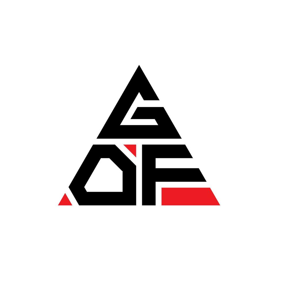 création de logo de lettre triangle gof avec forme de triangle. monogramme de conception de logo triangle gof. modèle de logo vectoriel triangle gof avec couleur rouge. logo triangulaire gof logo simple, élégant et luxueux.