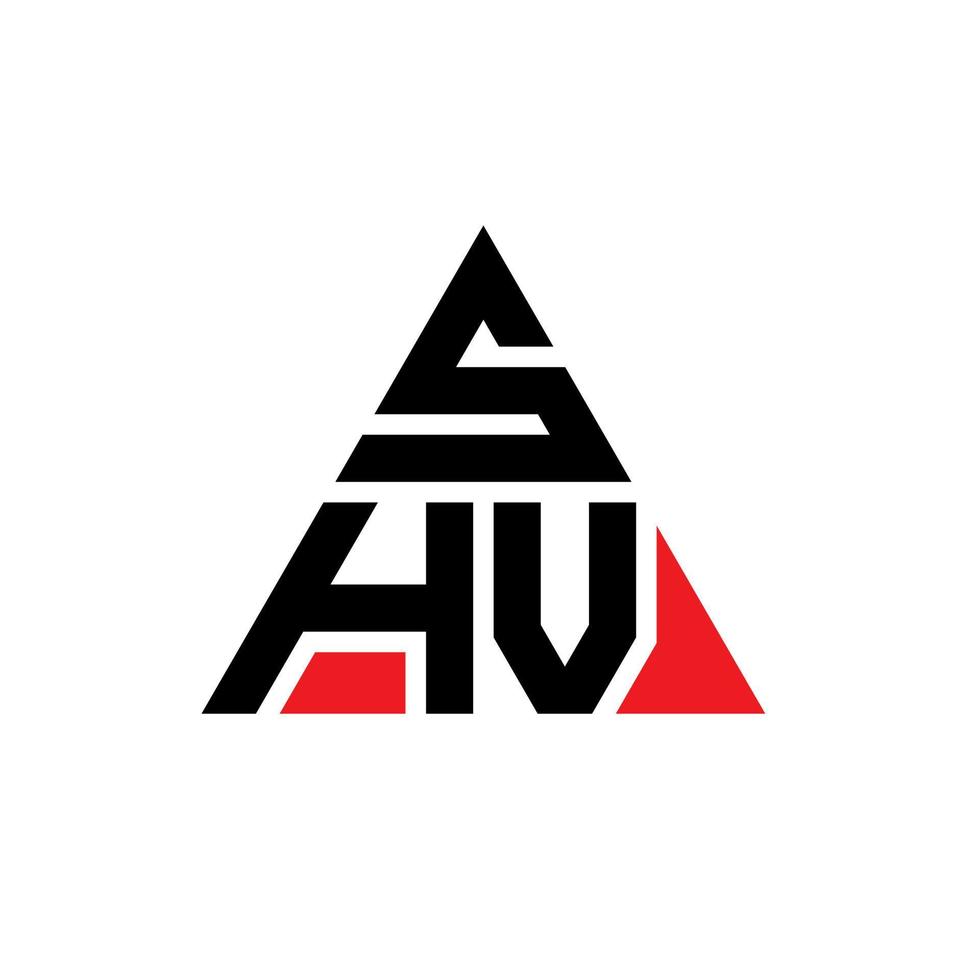création de logo de lettre triangle shv avec forme de triangle. monogramme de conception de logo triangle shv. modèle de logo vectoriel triangle shv avec couleur rouge. logo triangulaire shv logo simple, élégant et luxueux.