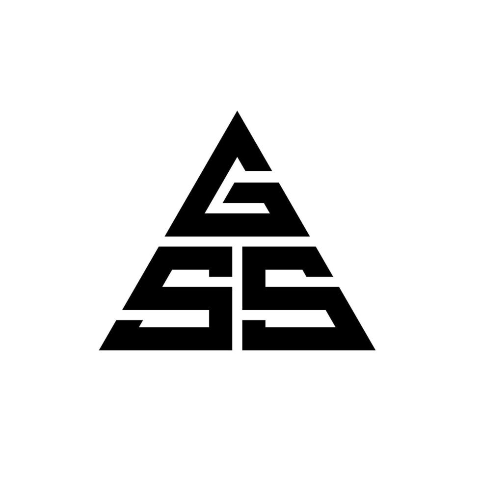 création de logo de lettre triangle gss avec forme de triangle. monogramme de conception de logo triangle gss. modèle de logo vectoriel triangle gss avec couleur rouge. logo triangulaire gss logo simple, élégant et luxueux.