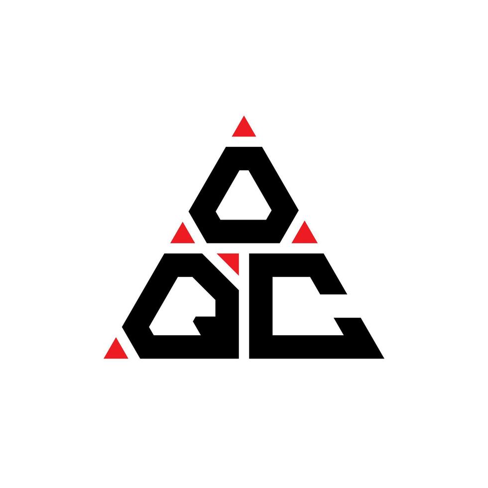 création de logo de lettre triangle oqc avec forme de triangle. monogramme de conception de logo triangle oqc. modèle de logo vectoriel triangle oqc avec couleur rouge. logo triangulaire oqc logo simple, élégant et luxueux.