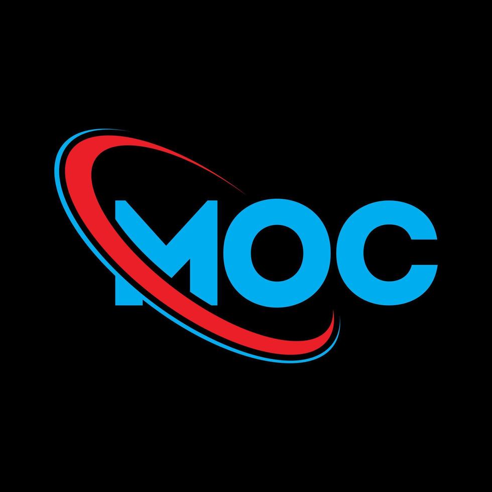 logo moc. lettre moc. création de logo de lettre moc. initiales logo moc liées avec un cercle et un logo monogramme majuscule. typographie moc pour la technologie, les affaires et la marque immobilière. vecteur