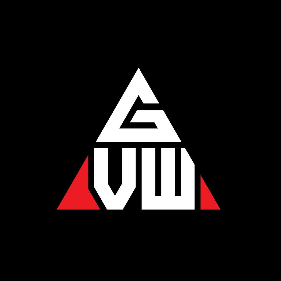 création de logo de lettre triangle gvw avec forme de triangle. monogramme de conception de logo triangle gvw. modèle de logo vectoriel triangle gvw avec couleur rouge. logo triangulaire gvw logo simple, élégant et luxueux.