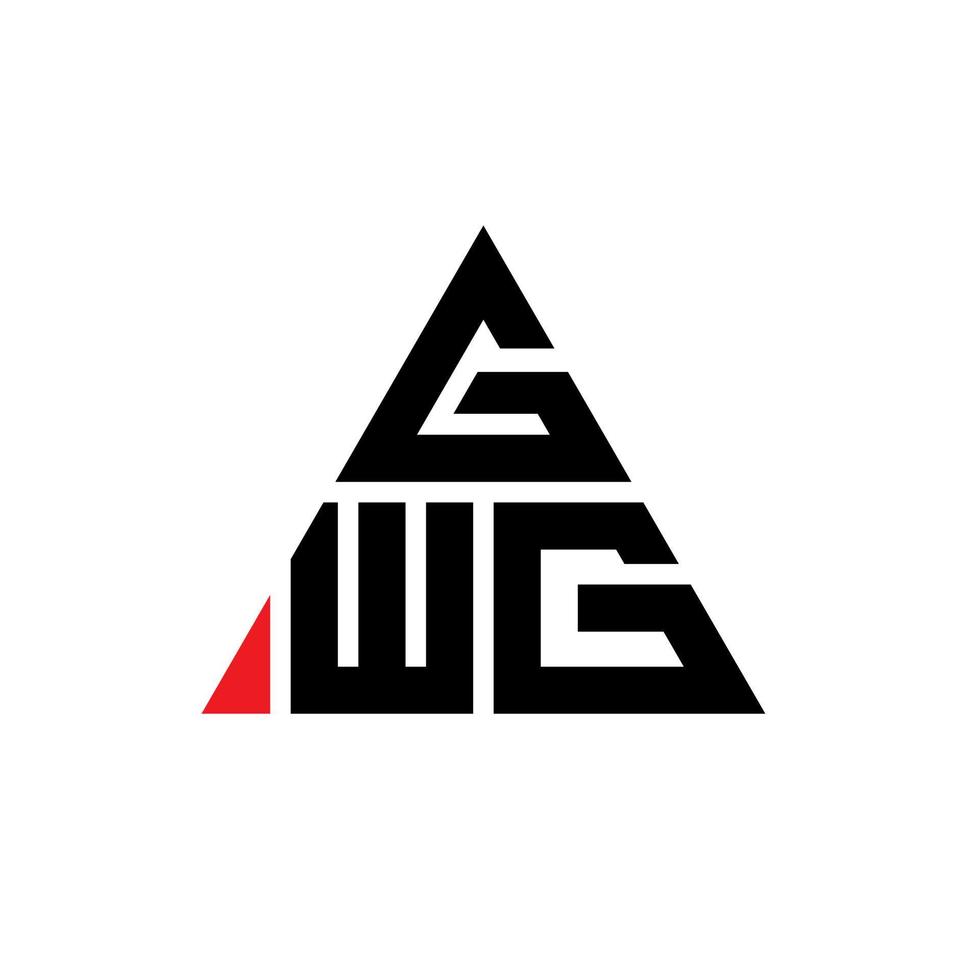 création de logo de lettre triangle gwg avec forme de triangle. monogramme de conception de logo triangle gwg. modèle de logo vectoriel triangle gwg avec couleur rouge. logo triangulaire gwg logo simple, élégant et luxueux.