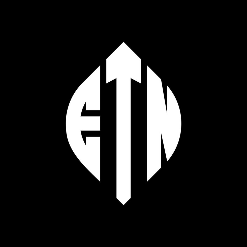 création de logo de lettre de cercle etn avec forme de cercle et d'ellipse. etn lettres ellipse avec style typographique. les trois initiales forment un logo circulaire. etn cercle emblème abstrait monogramme lettre marque vecteur. vecteur