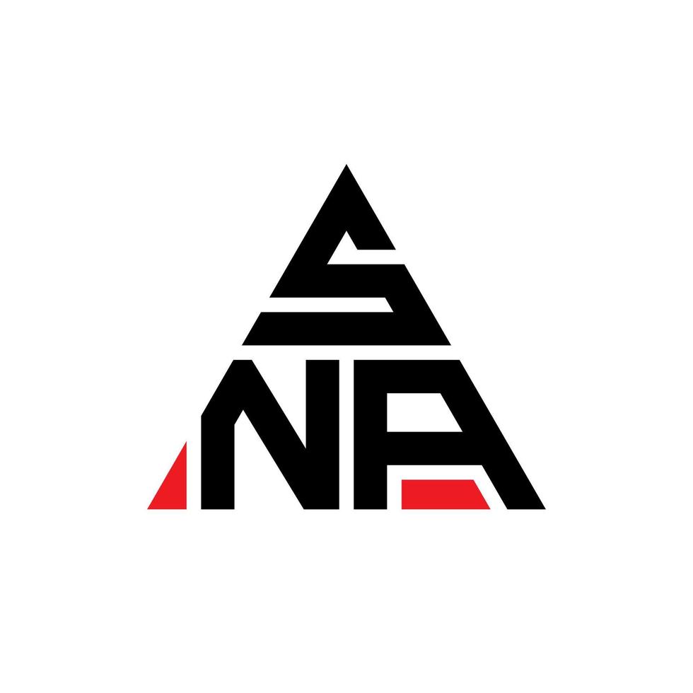 création de logo de lettre triangle sna avec forme de triangle. monogramme de conception de logo triangle sna. modèle de logo vectoriel triangle sna avec couleur rouge. logo triangulaire sna logo simple, élégant et luxueux.