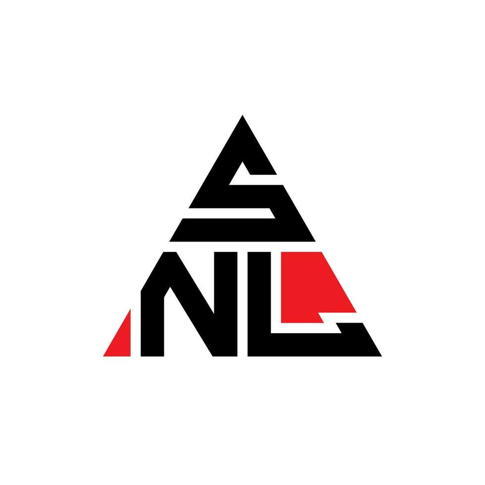 création de logo de lettre triangle snl avec forme de triangle. monogramme de conception de logo triangle snl. modèle de logo vectoriel triangle snl avec couleur rouge. snl logo triangulaire logo simple, élégant et luxueux.