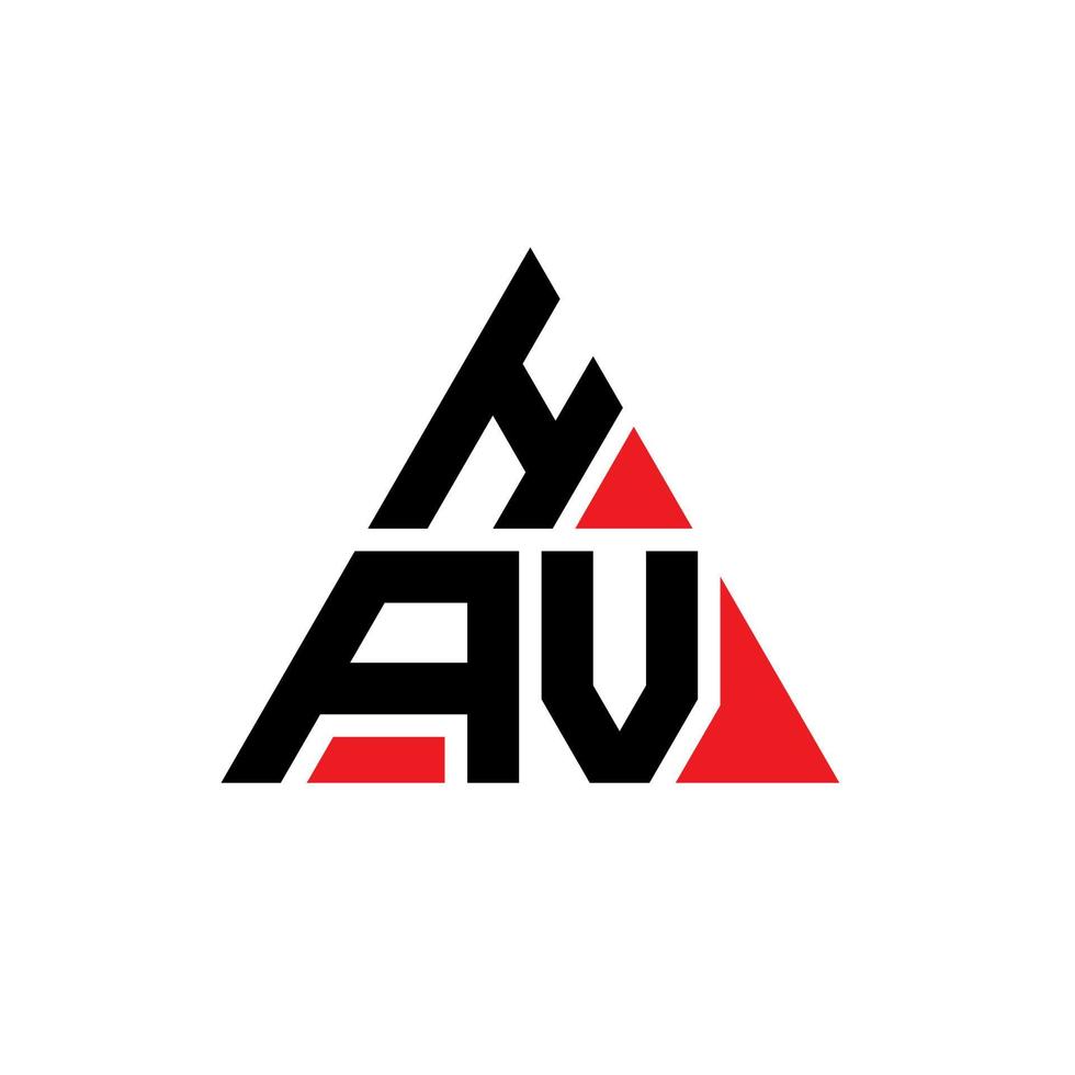 création de logo de lettre de triangle hav avec forme de triangle. monogramme de conception de logo triangle hav. modèle de logo vectoriel triangle hav avec couleur rouge. hav logo triangulaire logo simple, élégant et luxueux.