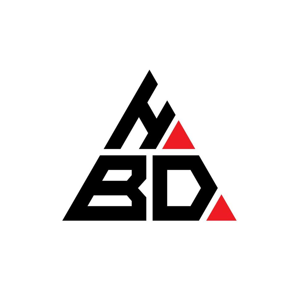 création de logo de lettre triangle hbd avec forme de triangle. monogramme de conception de logo triangle hbd. modèle de logo vectoriel triangle hbd avec couleur rouge. logo triangulaire hbd logo simple, élégant et luxueux.