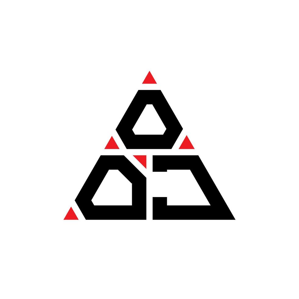 création de logo de lettre triangle ooj avec forme de triangle. monogramme de conception de logo triangle ooj. modèle de logo vectoriel triangle ooj avec couleur rouge. ooj logo triangulaire logo simple, élégant et luxueux.