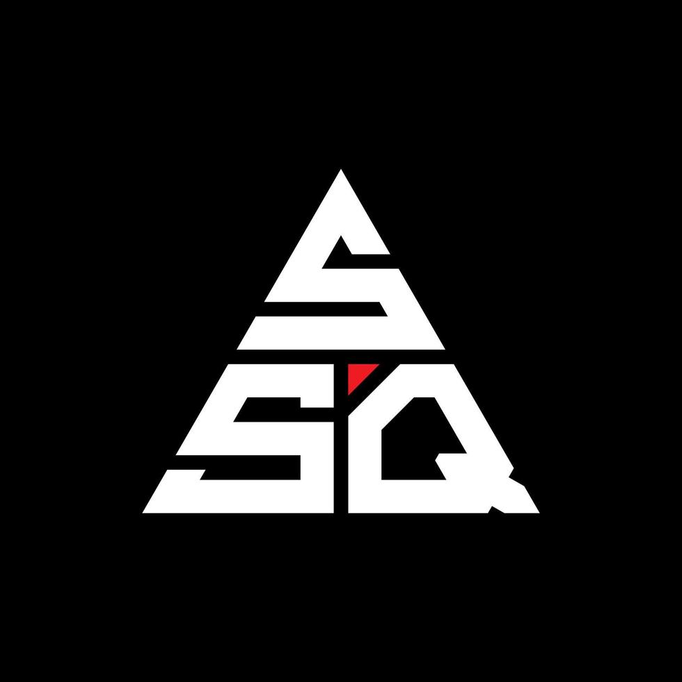 création de logo de lettre triangle ssq avec forme de triangle. monogramme de conception de logo triangle ssq. modèle de logo vectoriel triangle ssq avec couleur rouge. logo triangulaire ssq logo simple, élégant et luxueux.