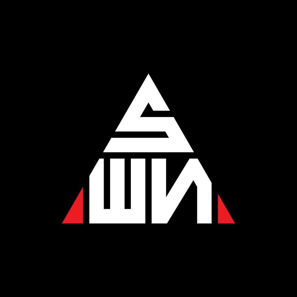 création de logo de lettre triangle swn avec forme de triangle. monogramme de conception de logo triangle Swn. modèle de logo vectoriel triangle swn avec couleur rouge. logo triangulaire swn logo simple, élégant et luxueux.
