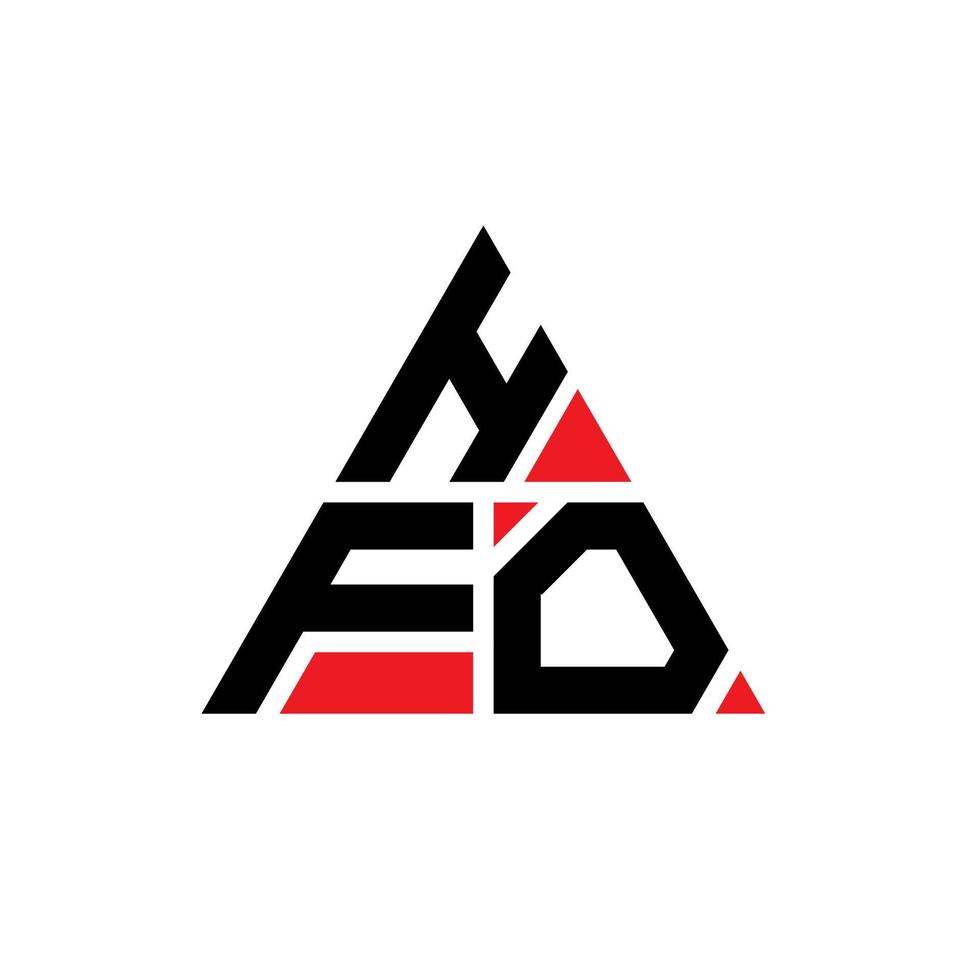 création de logo de lettre triangle hfo avec forme de triangle. monogramme de conception de logo triangle hfo. modèle de logo vectoriel triangle hfo avec couleur rouge. logo triangulaire hfo logo simple, élégant et luxueux.