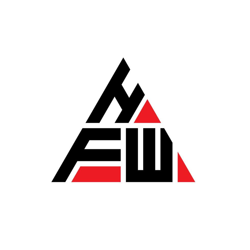 création de logo de lettre triangle hfw avec forme de triangle. monogramme de conception de logo triangle hfw. modèle de logo vectoriel triangle hfw avec couleur rouge. logo triangulaire hfw logo simple, élégant et luxueux.