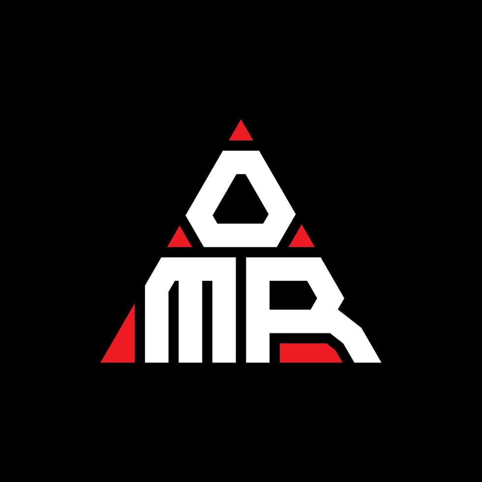 création de logo de lettre triangle omr avec forme de triangle. monogramme de conception de logo triangle omr. modèle de logo vectoriel triangle omr avec couleur rouge. logo triangulaire omr logo simple, élégant et luxueux.