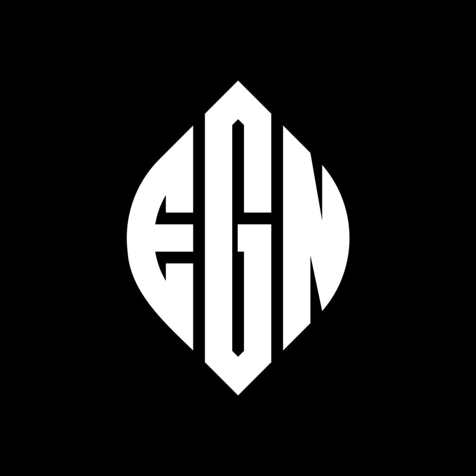 création de logo de lettre de cercle egn avec forme de cercle et d'ellipse. lettres ellipse egn avec style typographique. les trois initiales forment un logo circulaire. egn cercle emblème abstrait monogramme lettre marque vecteur. vecteur