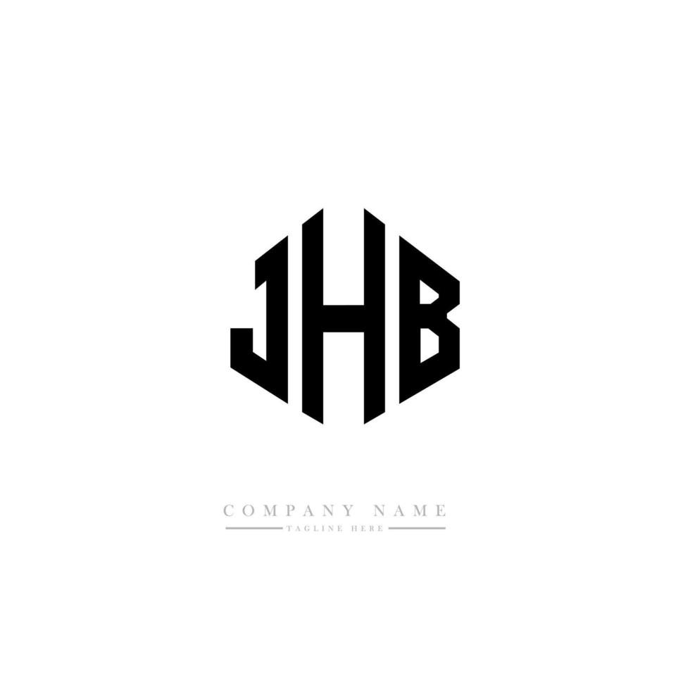 création de logo de lettre jhb avec forme de polygone. création de logo en forme de polygone et de cube jhb. modèle de logo vectoriel jhb hexagone couleurs blanches et noires. monogramme jhb, logo d'entreprise et immobilier.