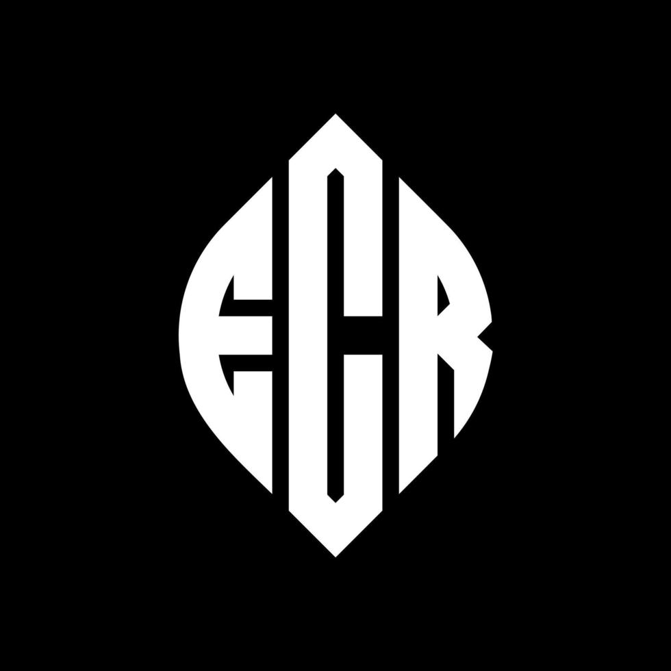 création de logo de lettre de cercle ecr avec forme de cercle et d'ellipse. lettres d'ellipse ecr avec style typographique. les trois initiales forment un logo circulaire. ecr cercle emblème abstrait monogramme lettre marque vecteur. vecteur