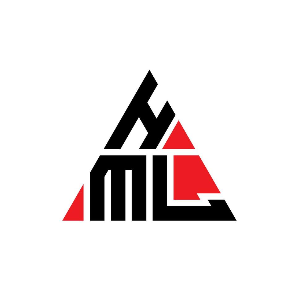 création de logo de lettre triangle hml avec forme de triangle. monogramme de conception de logo triangle hml. modèle de logo vectoriel triangle hml avec couleur rouge. logo triangulaire hml logo simple, élégant et luxueux.