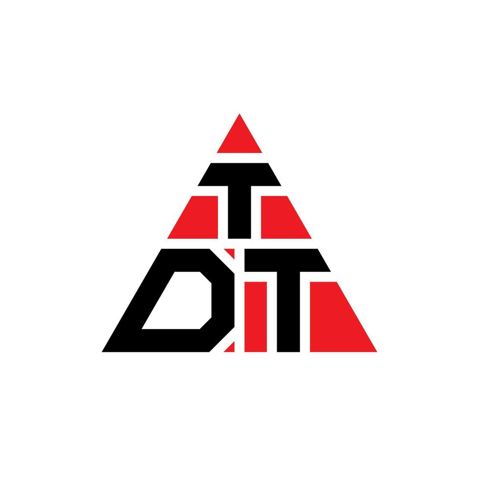 création de logo de lettre triangle tdt avec forme de triangle. monogramme de conception de logo triangle tdt. modèle de logo vectoriel triangle tdt avec couleur rouge. logo triangulaire tdt logo simple, élégant et luxueux.