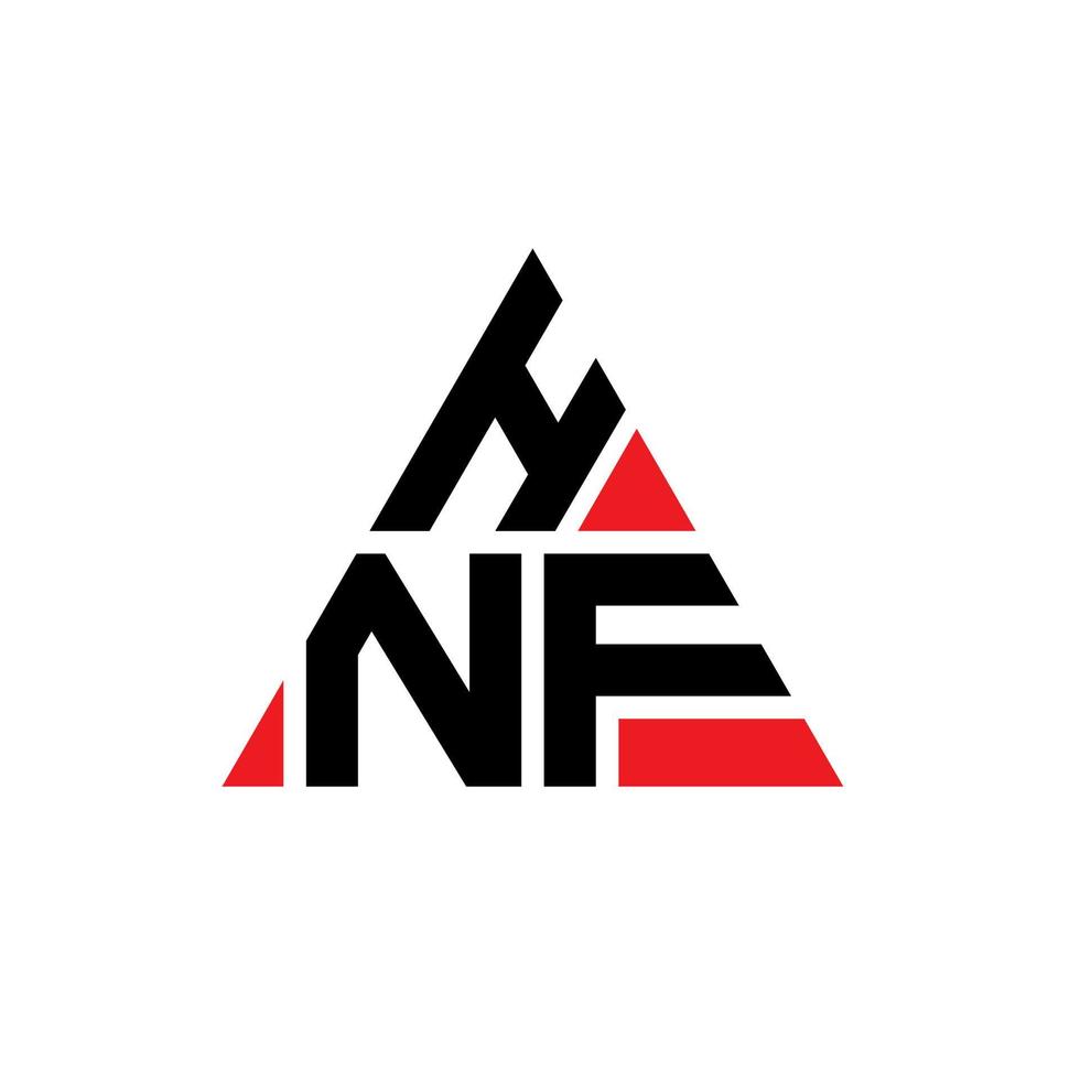 création de logo de lettre triangle hnf avec forme de triangle. monogramme de conception de logo triangle hnf. modèle de logo vectoriel triangle hnf avec couleur rouge. logo triangulaire hnf logo simple, élégant et luxueux.