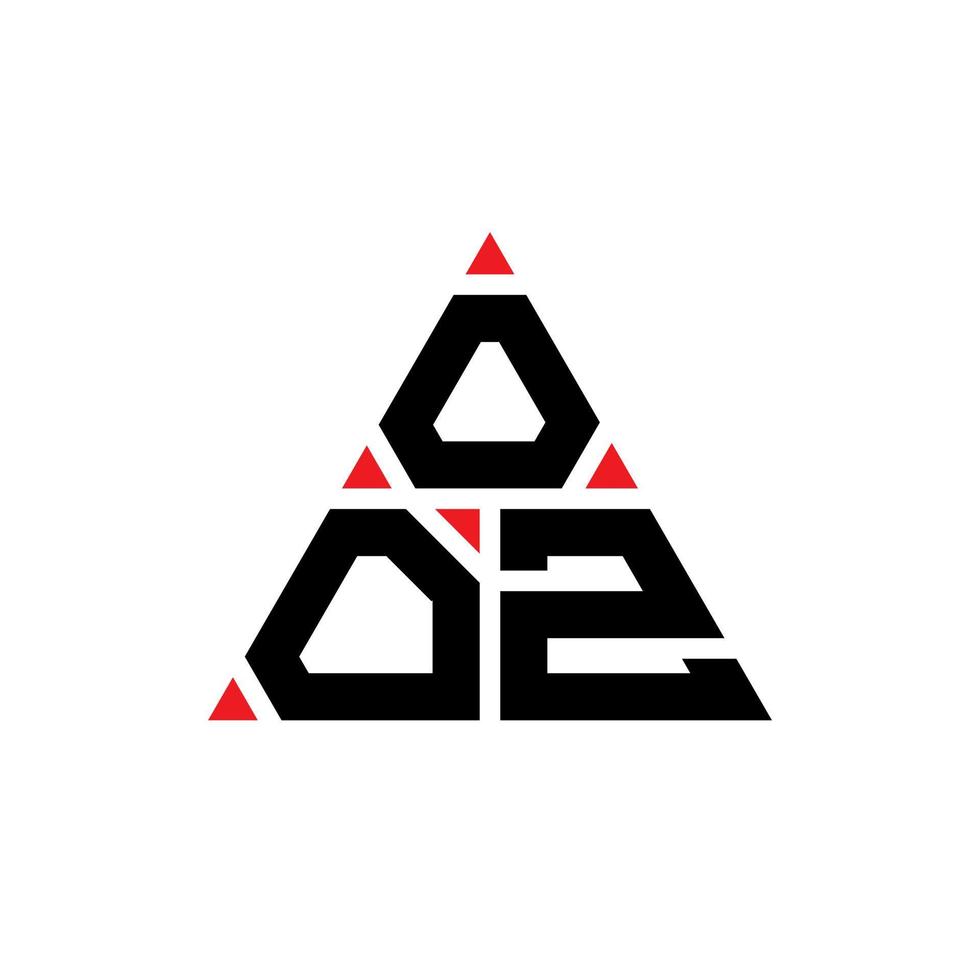 création de logo de lettre triangle ooz avec forme de triangle. monogramme de conception de logo triangle ooz. modèle de logo vectoriel triangle ooz avec couleur rouge. ooz logo triangulaire logo simple, élégant et luxueux.