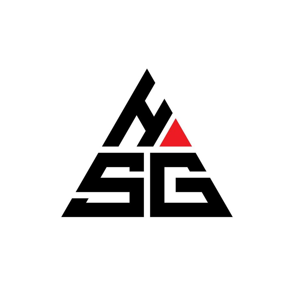 création de logo de lettre triangle hsg avec forme de triangle. monogramme de conception de logo triangle hsg. modèle de logo vectoriel triangle hsg avec couleur rouge. logo triangulaire hsg logo simple, élégant et luxueux.