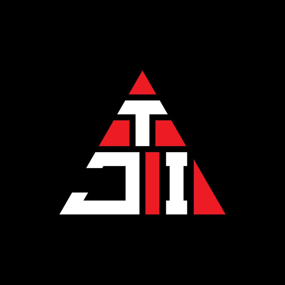 création de logo de lettre triangle tji avec forme de triangle. monogramme de conception de logo triangle tji. modèle de logo vectoriel triangle tji avec couleur rouge. logo triangulaire tji logo simple, élégant et luxueux.