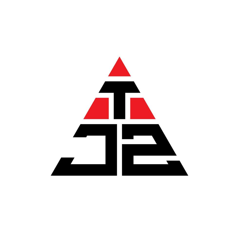 création de logo de lettre triangle tjz avec forme de triangle. monogramme de conception de logo triangle tjz. modèle de logo vectoriel triangle tjz avec couleur rouge. logo triangulaire tjz logo simple, élégant et luxueux.