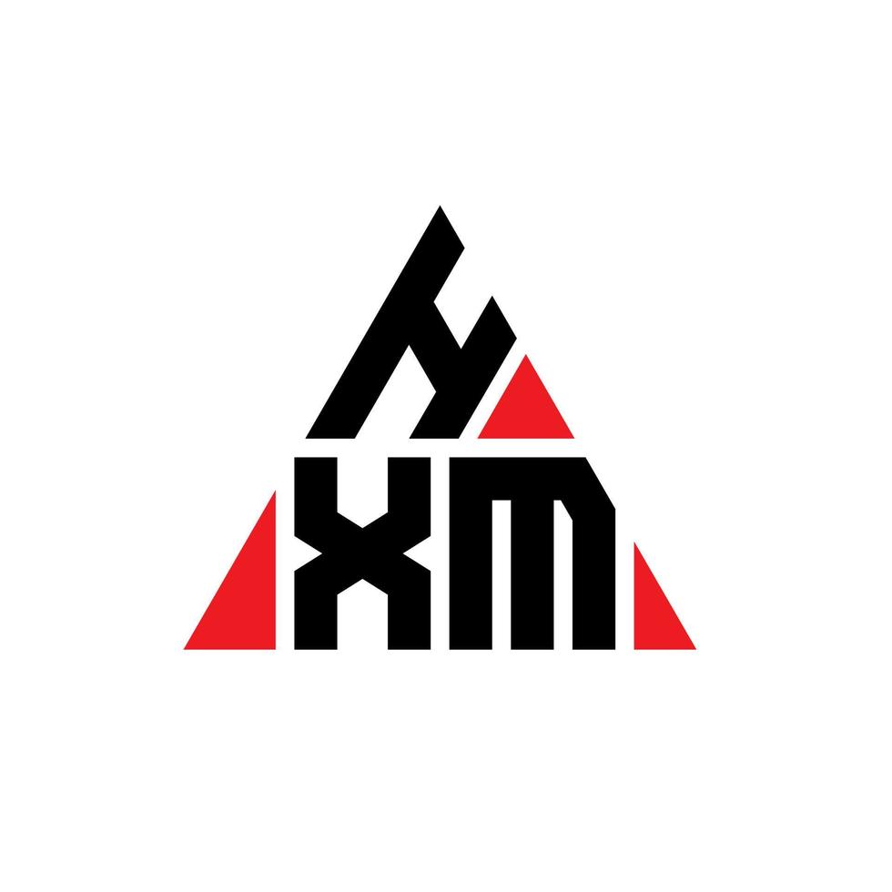 création de logo de lettre triangle hxm avec forme de triangle. monogramme de conception de logo triangle hxm. modèle de logo vectoriel triangle hxm avec couleur rouge. logo triangulaire hxm logo simple, élégant et luxueux.