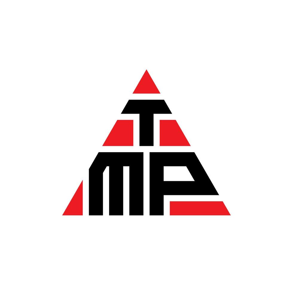 création de logo de lettre triangle tmp avec forme de triangle. monogramme de conception de logo triangle tmp. modèle de logo vectoriel triangle tmp avec couleur rouge. logo triangulaire tmp logo simple, élégant et luxueux.