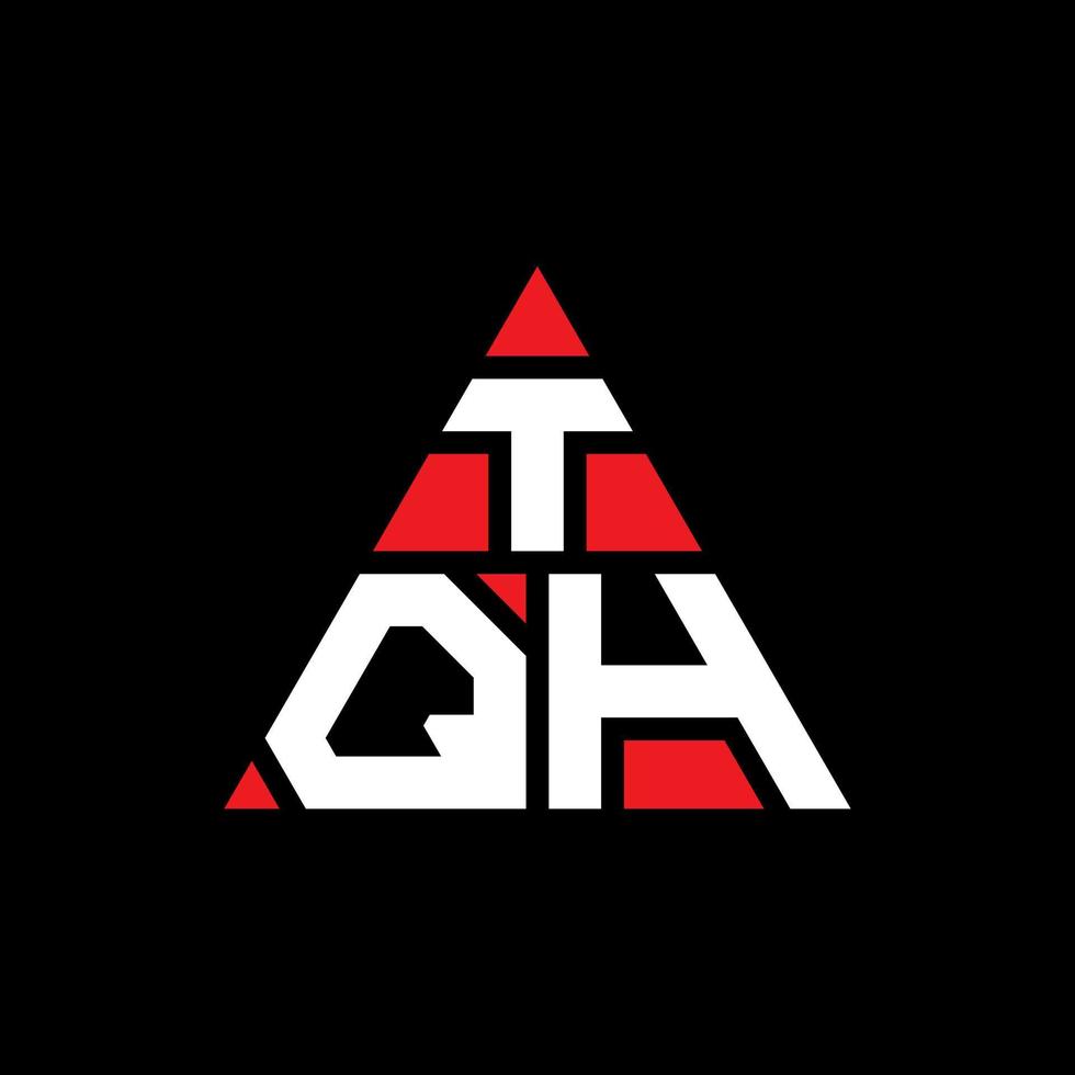 création de logo de lettre triangle tqh avec forme de triangle. monogramme de conception de logo triangle tqh. modèle de logo vectoriel triangle tqh avec couleur rouge. logo triangulaire tqh logo simple, élégant et luxueux.