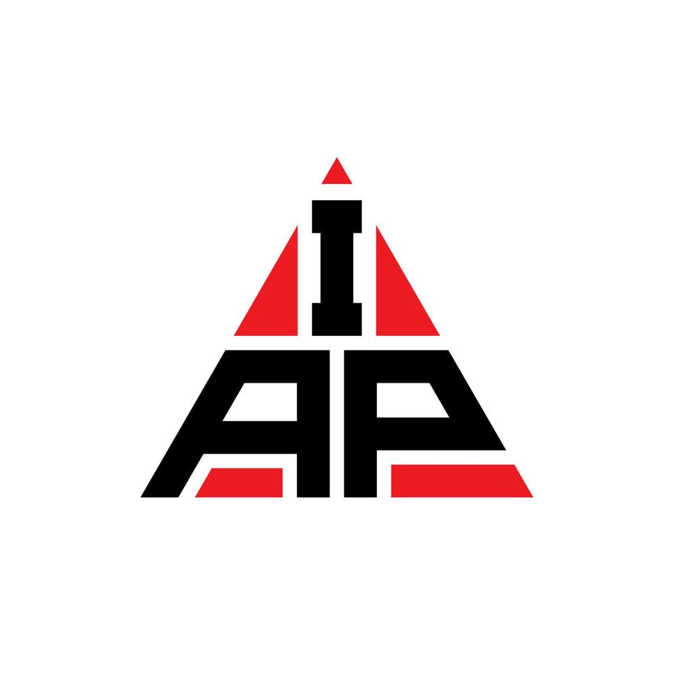 création de logo de lettre triangle iap avec forme de triangle. monogramme de conception de logo triangle iap. modèle de logo vectoriel triangle iap avec couleur rouge. iap logo triangulaire logo simple, élégant et luxueux.