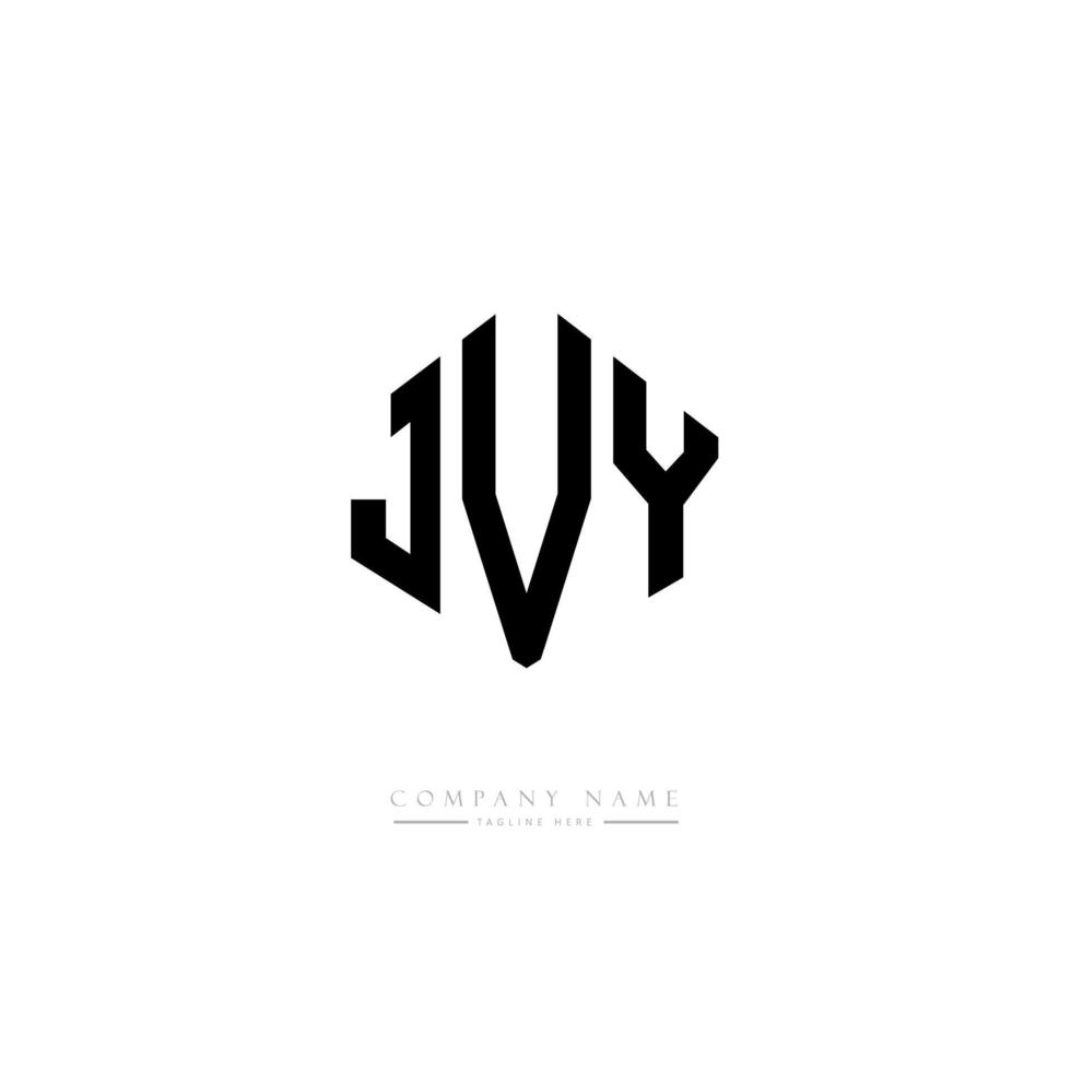 création de logo de lettre jvy avec forme de polygone. création de logo en forme de polygone et de cube jvy. modèle de logo vectoriel jvy hexagone couleurs blanches et noires. monogramme jvy, logo d'entreprise et immobilier.