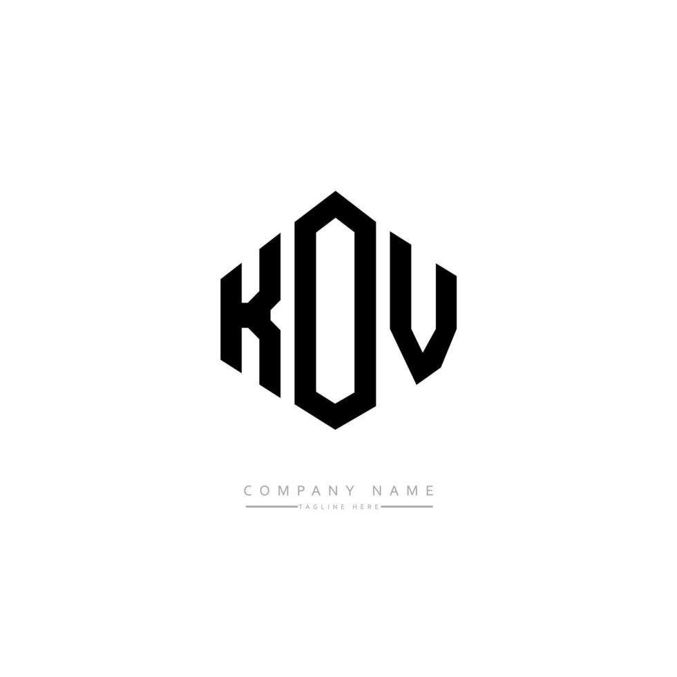 création de logo de lettre kov avec forme de polygone. création de logo en forme de polygone et de cube kov. modèle de logo vectoriel kov hexagone couleurs blanches et noires. monogramme kov, logo d'entreprise et immobilier.
