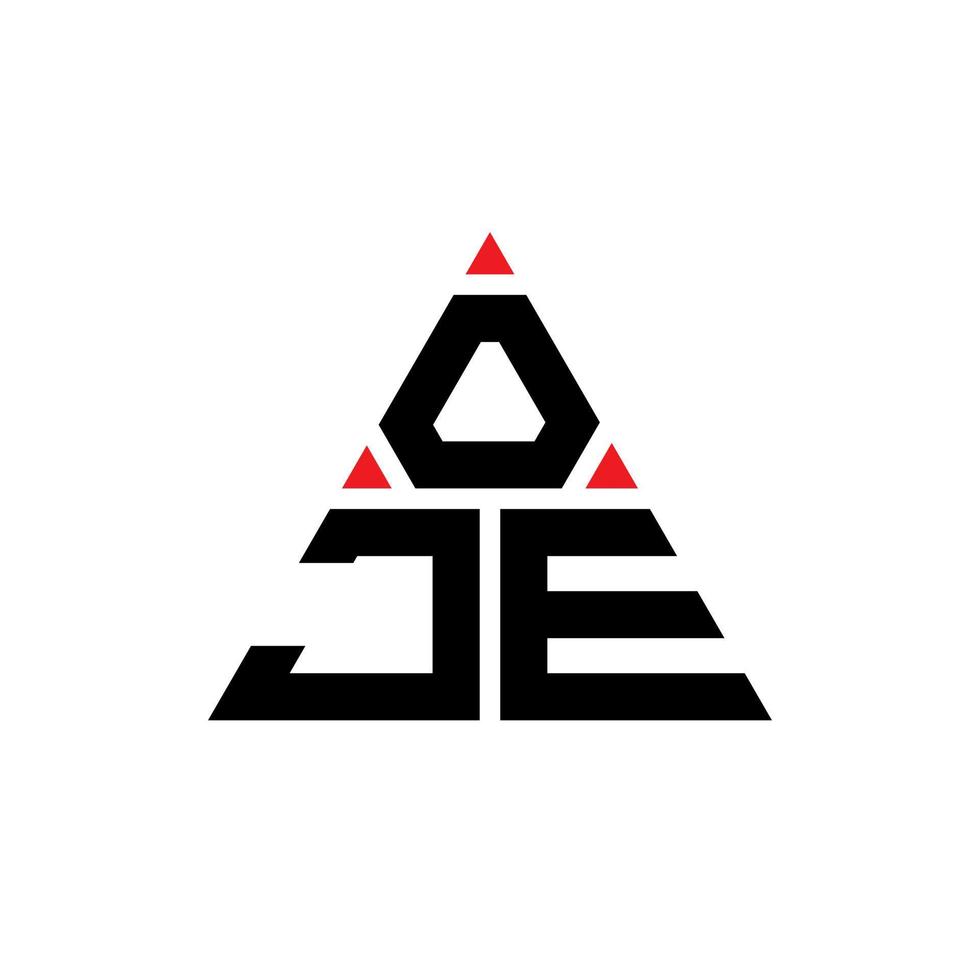 création de logo de lettre triangle oje avec forme de triangle. monogramme de conception de logo triangle oje. modèle de logo vectoriel triangle oje avec couleur rouge. logo triangulaire oje logo simple, élégant et luxueux.