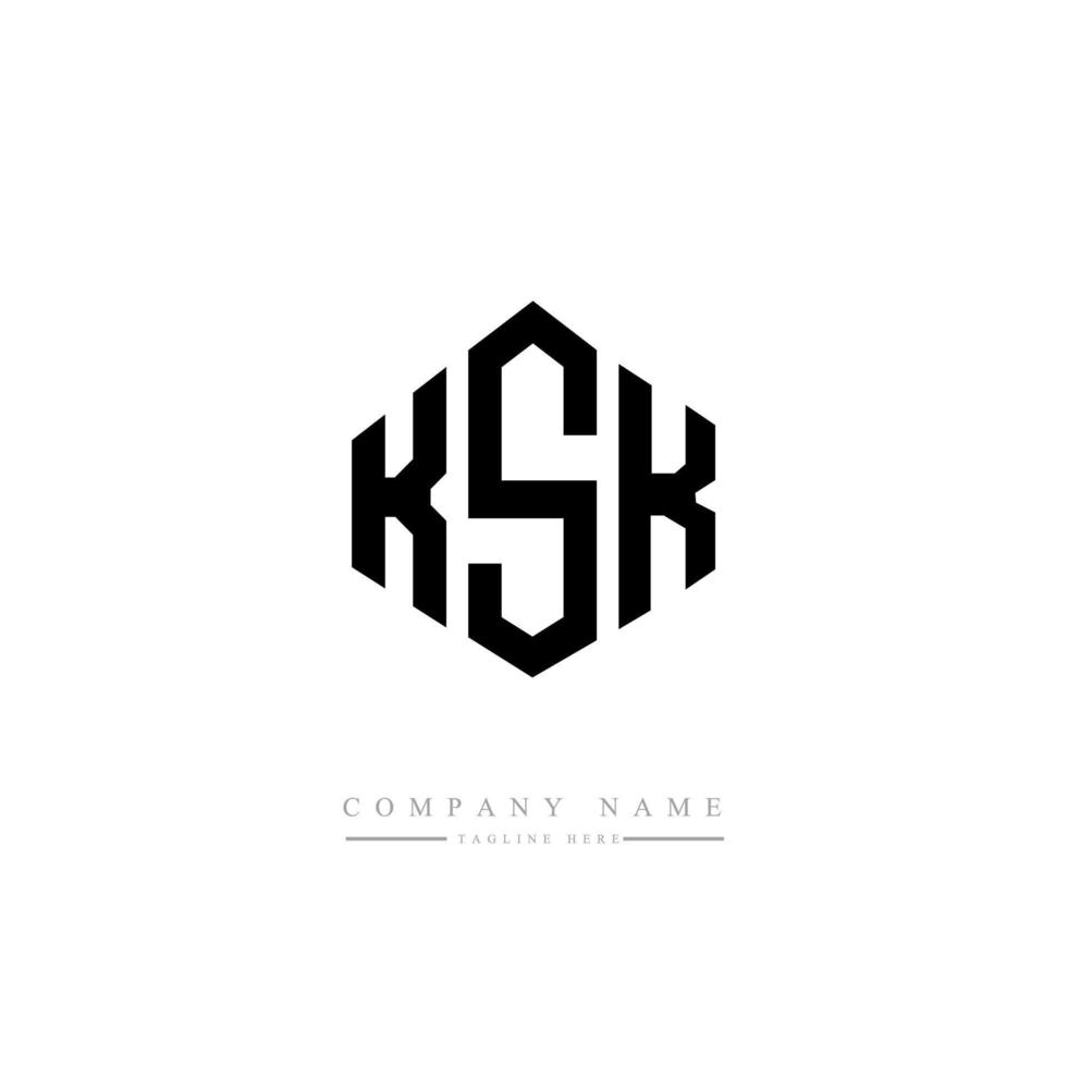 création de logo de lettre ksk avec forme de polygone. création de logo en forme de polygone et de cube ksk. modèle de logo vectoriel ksk hexagone couleurs blanches et noires. monogramme ksk, logo d'entreprise et immobilier.