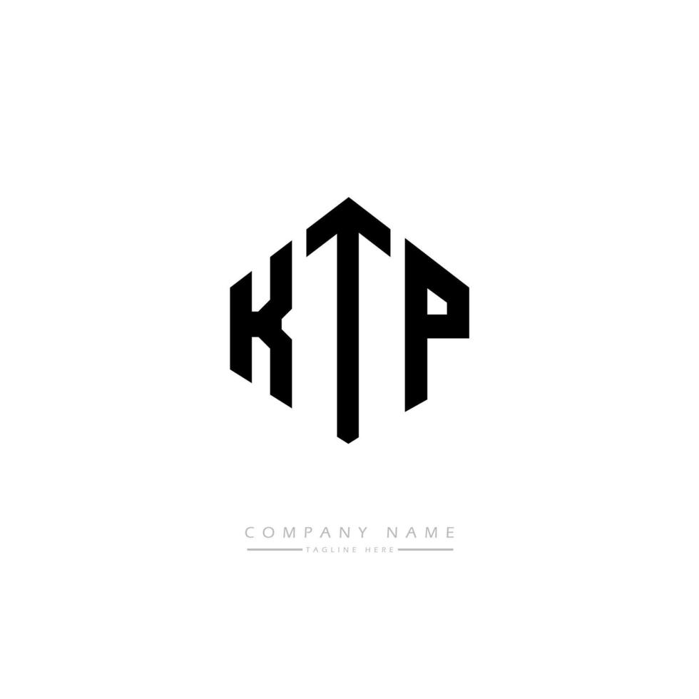 création de logo de lettre ktp avec forme de polygone. création de logo en forme de polygone et de cube ktp. modèle de logo vectoriel ktp hexagone couleurs blanches et noires. monogramme ktp, logo d'entreprise et immobilier.