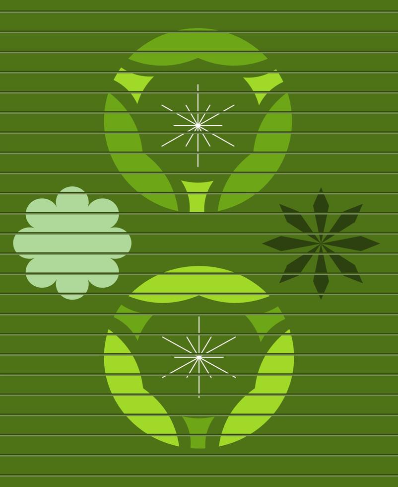panneaux horizontaux en plastique vert. avec motif de fond abstrait. vecteur