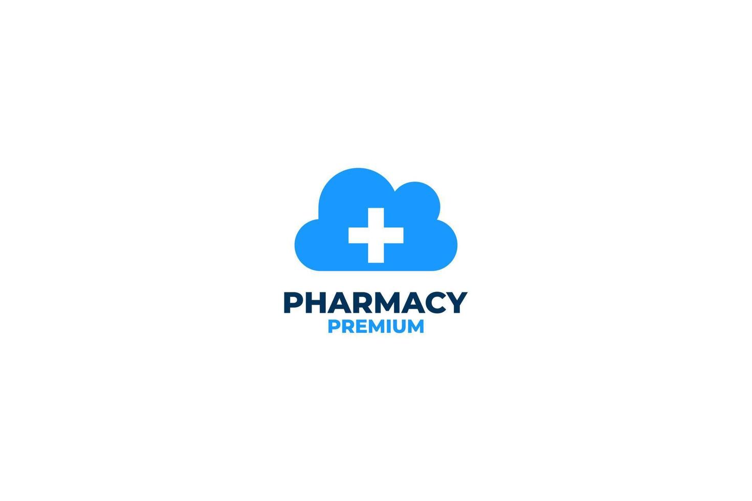 création de logo d'hôpital cloud création de logo de pharmacie création de logo de soins de santé et création de logo médical vecteur