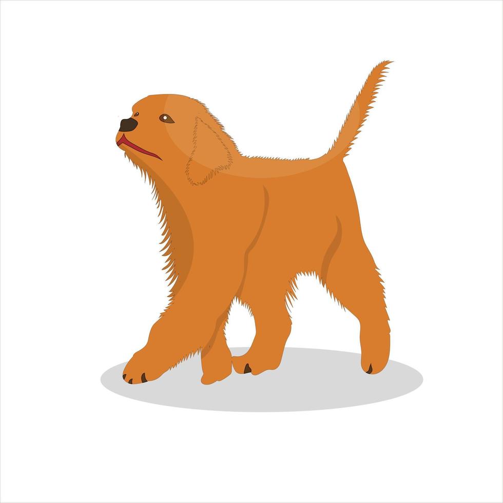 illustration vectorielle de chien mignon sur fond blanc, animal sauvage. vecteur