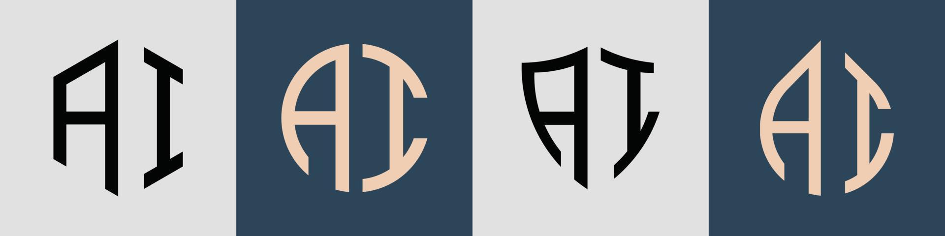 ensemble de conceptions de logo ai de lettres initiales simples créatives. vecteur