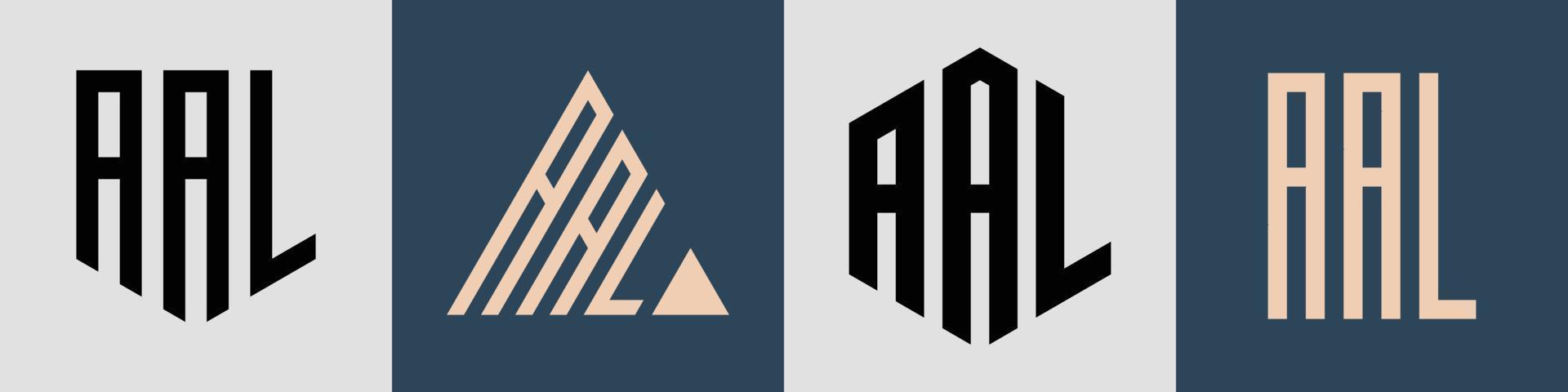 ensemble de conceptions de logo aal de lettres initiales simples créatives. vecteur