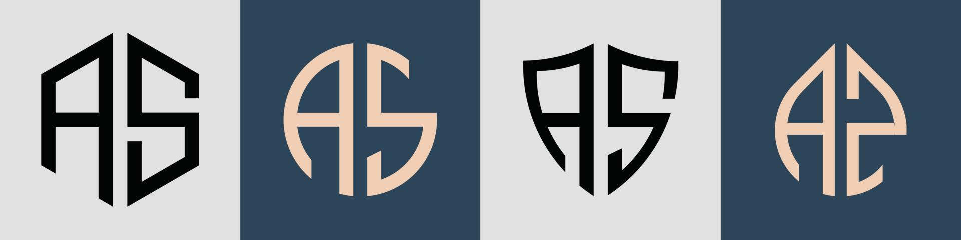 lettres initiales simples créatives en tant que bundle de conceptions de logo. vecteur