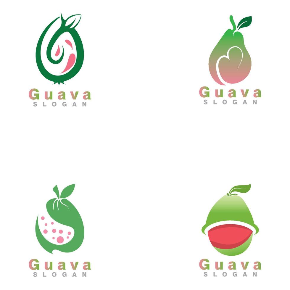 conception de logo de fruits de goyave vecteur de modèle simple et moderne