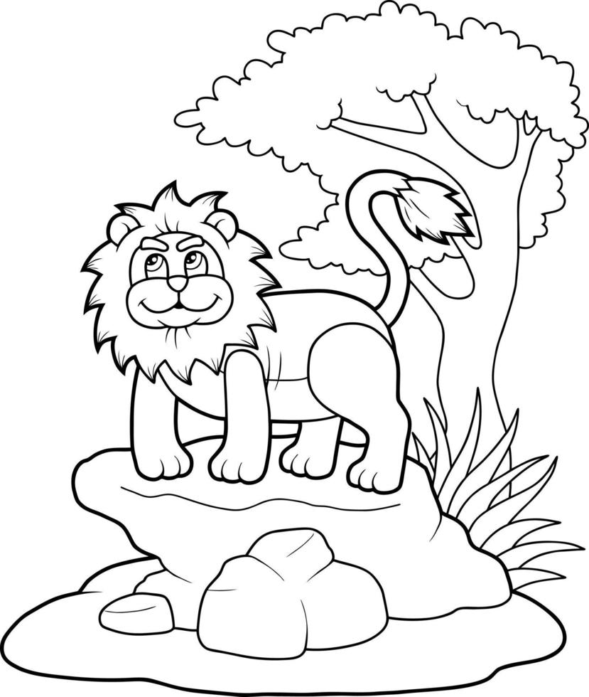 lion de dessin animé mignon vecteur